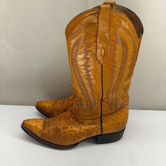 Vintage Villano Ostrich Boots Mens Size 9.5 EE Very Good Condition - Picture 3 of 11